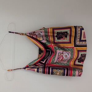 J for Justify Multicolor Printed Cowl Neck Silk Cami